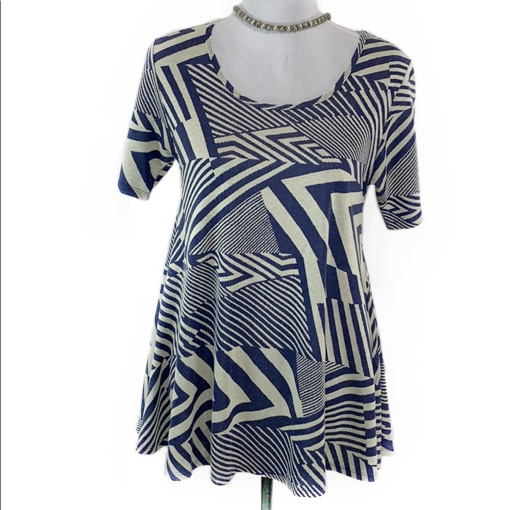 LuLaRoe blue and white Perfect T